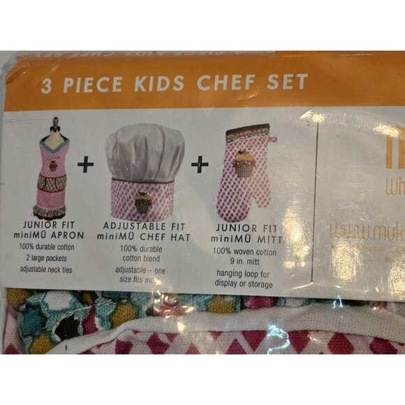 MuKitchen 3 Piece Kids Chef Set - Kids Cooking Set New In Package - Picture 7 of 7